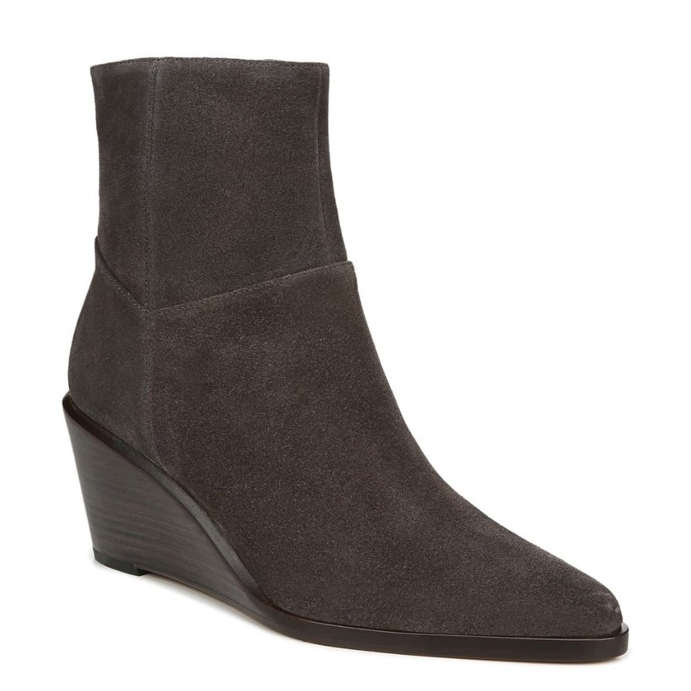 Vince Mavis Suede Leather Wedge Bootie